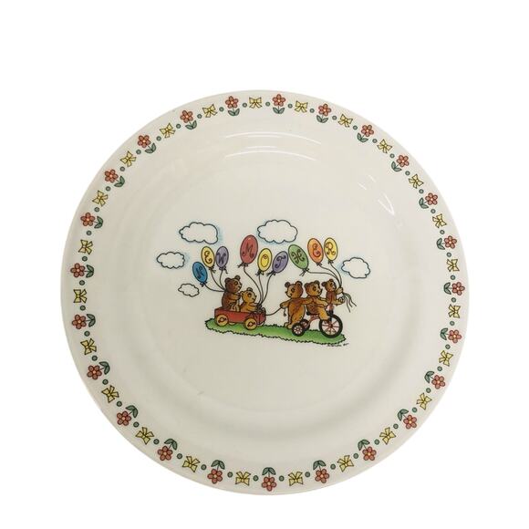 Lefton China New Mommy Double Handle Cup and Saucer Colorful Baby Bears Balloons - Picture 13 of 16